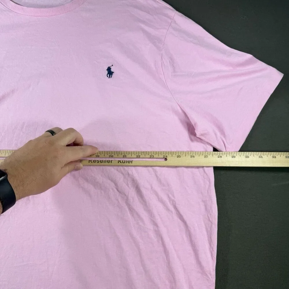Polo Ralph Lauren Shirt Mens 3XLT Pink T-Shirt Embroidered Pony Cotton Crew Neck